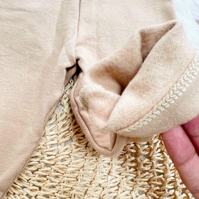 Conj. Colete de Pelinho, Blusa Coelhinha e Calça Legging - Areia